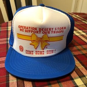 Blue Trucker SnapBack Hat Desert Storm